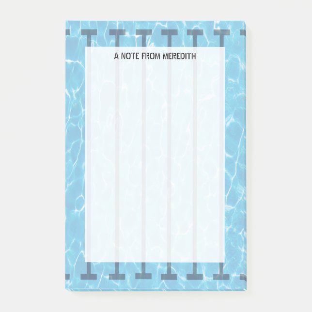 Schwimmbad Pad für Schwimmer und Coaches Post-it Klebezettel (Vorderseite)
