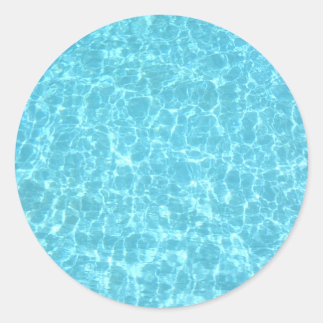 Schwimmbad Party Blaues Wasser Blank Vorlage Runder Aufkleber (Vorderseite)