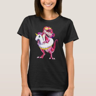 Schwimmbad Party Dinosaurier Einhorn Float Niedlic T-Shirt