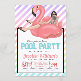 Schwimmbad Party Geburtstag Einladung