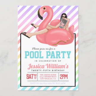 Schwimmbad Party Geburtstag Einladung