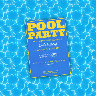 Schwimmbad Party Geburtstag Einladung