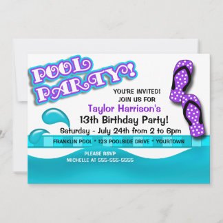 Schwimmbad Party Geburtstag Einladung