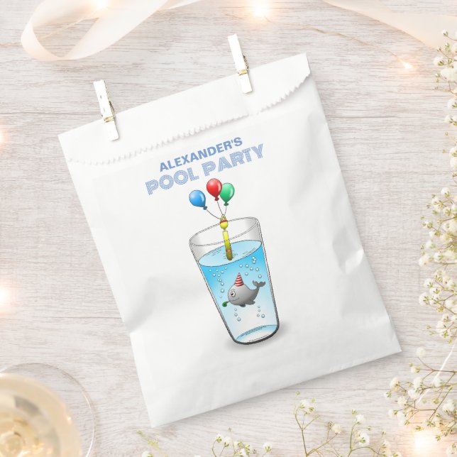 Schwimmbad Party Geburtstag Geschenktütchen (Ausgeschnitten)