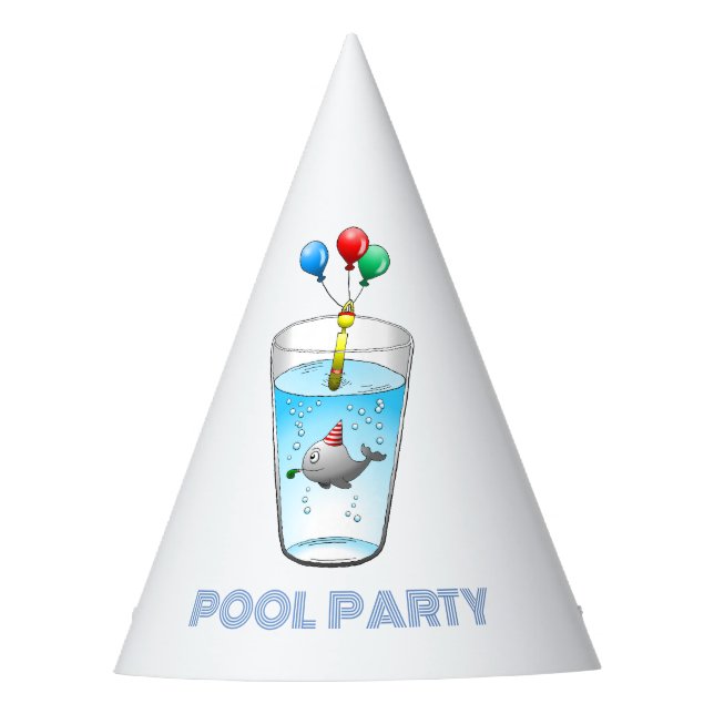 Schwimmbad Party Geburtstag Partyhütchen (Vorderseite)