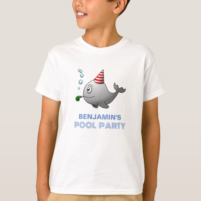 Schwimmbad Party Geburtstag T-Shirt (Vorderseite)