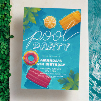 Schwimmbad Party jedes Jahr Moderne tropische Gebu Einladung