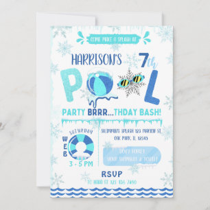 Schwimmbad Party Junge Schwimmen Geburtstag Einladung