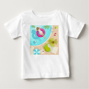 Schwimmbad Party Mädchen in Bikini Sommerstrand Baby T-shirt