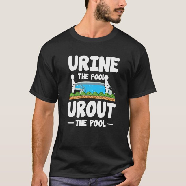 Schwimmbad Peeing Schwimmen Team Joke Lifeguard Li T-Shirt (Vorderseite)
