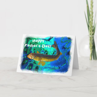 Schwimmbad, Pickerel Fish Art Karte