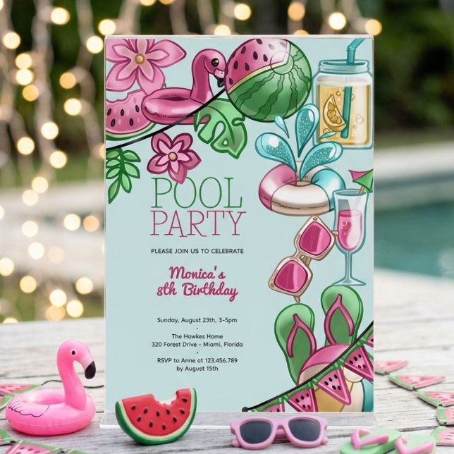Schwimmbad Sommer Party Geburtstag Einladung (Von Creator hochgeladen)