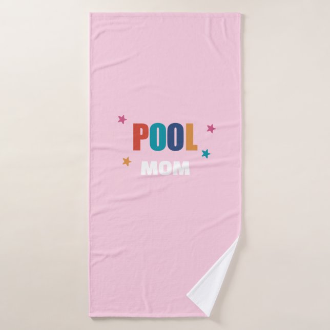 Schwimmbad Sommertypografie rosa Mama Handtuch Badehandtuch (Badehandtuch)