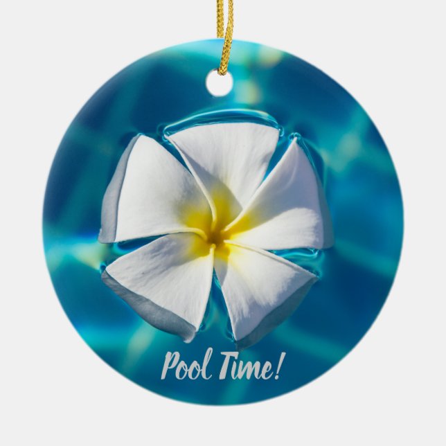 Schwimmbad Sparklasswasser mit Blume Geschenk Keramik Ornament (Vorne)