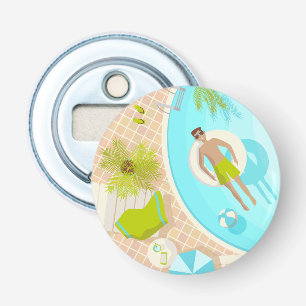 Schwimmbad Typ auf tropischen Sommerurlaub am Stra Flaschenöffner