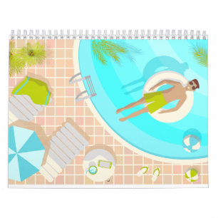 Schwimmbad Typ auf tropischen Sommerurlaub am Stra Kalender