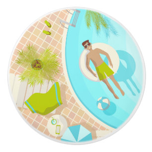 Schwimmbad Typ auf tropischen Sommerurlaub am Stra Keramikknauf
