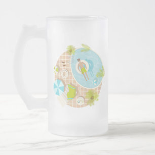 Schwimmbad Typ auf tropischen Sommerurlaub am Stra Mattglas Bierglas
