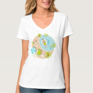 Schwimmbad Typ auf tropischen Sommerurlaub am Stra T-Shirt