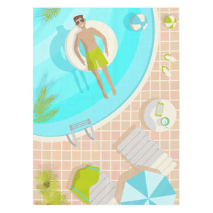 Schwimmbad Typ auf tropischen Sommerurlaub am Stra Tischdecke