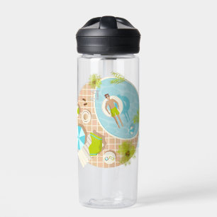 Schwimmbad Typ auf tropischen Sommerurlaub am Stra Trinkflasche