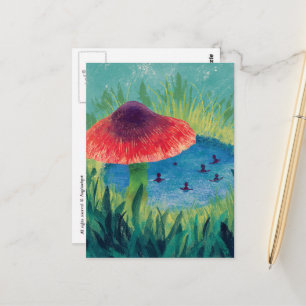 Schwimmbad unter dem Pilz Postkarte