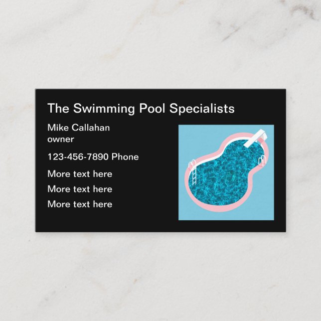 Schwimmbad-Unternehmer Visitenkarte (Vorderseite)