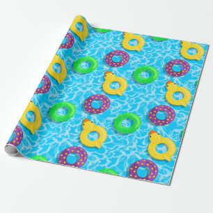 Schwimmbad voll geschenkpapier