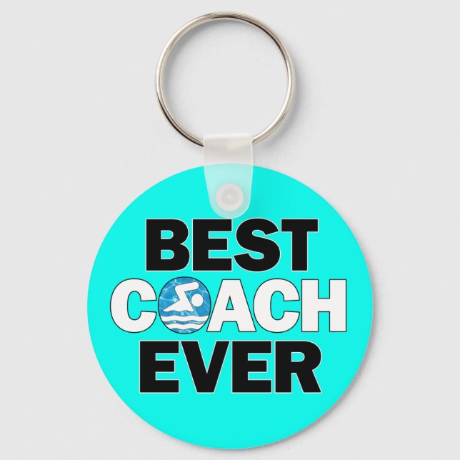 Schwimmbäder BEST COACH EVER Schwimmteam Schlüsselanhänger (Vorderseite)