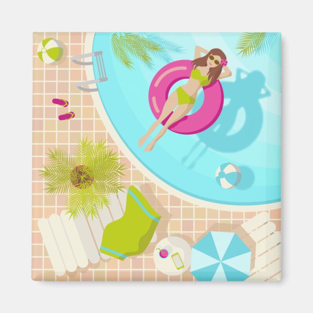 Schwimmbäder in Bikini Sommerstrand Magnet (Vorne)