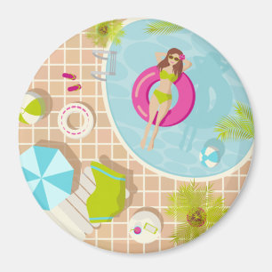 Schwimmbäder in Bikini Sommerstrand Magnet
