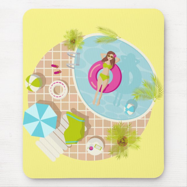 Schwimmbäder in Bikini Sommerstrand Mousepad (Vorne)