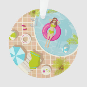 Schwimmbäder in Bikini Sommerstrand Ornament