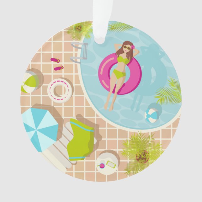 Schwimmbäder in Bikini Sommerstrand Ornament (Vorderseite)