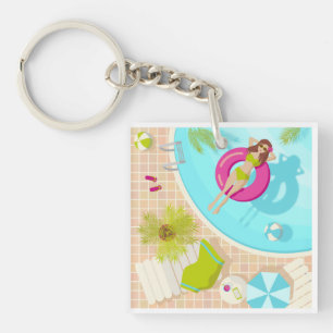 Schwimmbäder in Bikini Sommerstrand Tasche Schlüsselanhänger