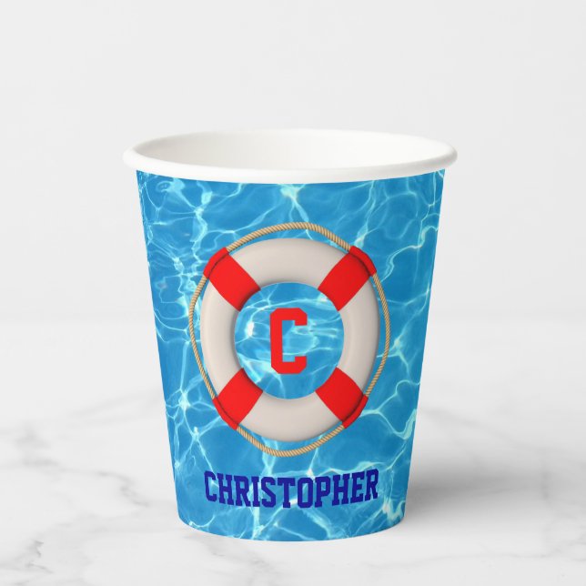 Schwimmbäder LIfesaver Pappbecher (Vorderseite)