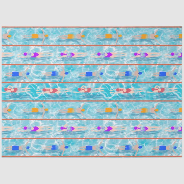 Schwimmbadschwimmbäder Teamdesign Seidenpapier (Vorderseite)