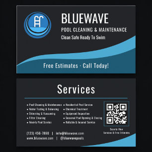 Schwimmbadwartung QR-Code Professional Visitenkarte