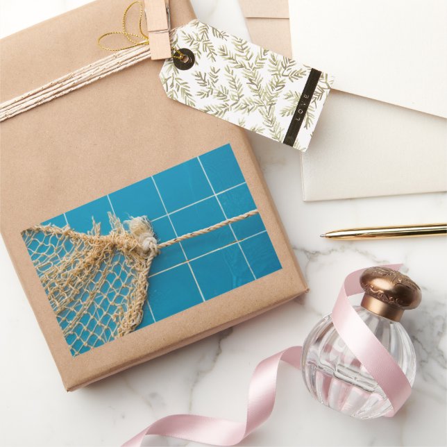 Schwimmbadzeiten Rechteckiger Aufkleber (Schenken)