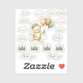 Schwimmbär Adventures Babydusche Aufkleber