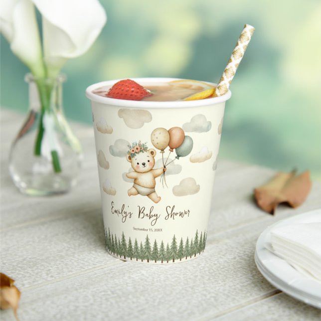 Schwimmbär Adventures Babydusche Pappbecher (In Situ)