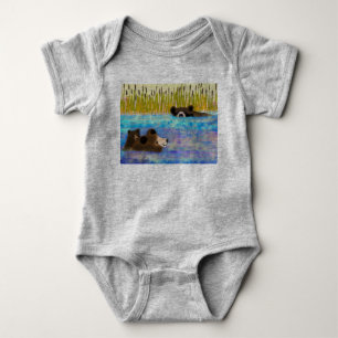 Schwimmbären Ein-Stück-Baby-Bodysuit Baby Strampler