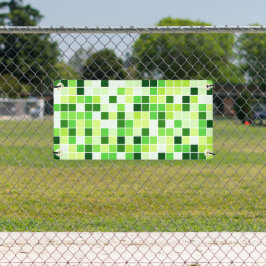Schwimmbecken, grüne Mosaikfliesen, geometrisches  Banner
