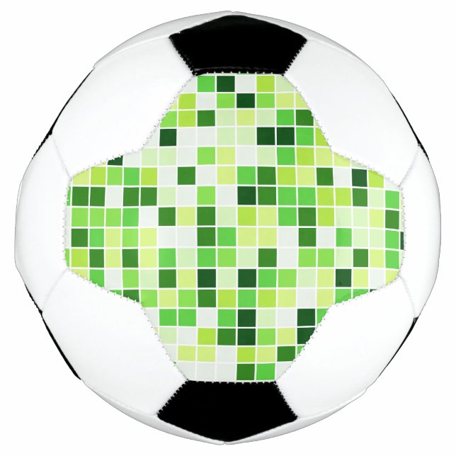 Schwimmbecken, grüne Mosaikfliesen, geometrisches  Fußball (Vorderseite)