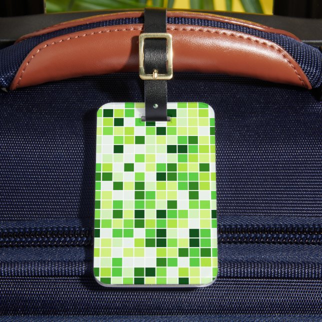 Schwimmbecken, grüne Mosaikfliesen, geometrisches  Gepäckanhänger (Vorderseite Insitu 2)
