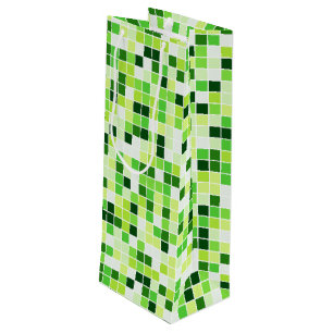 Schwimmbecken, grüne Mosaikfliesen, geometrisches Geschenktüte Für Weinflaschen