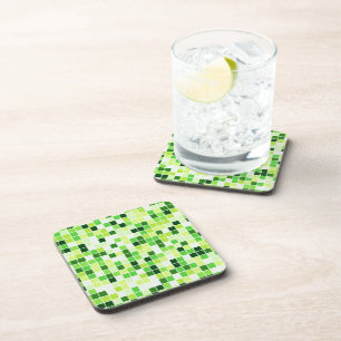 Schwimmbecken, grüne Mosaikfliesen, geometrisches  Getränkeuntersetzer