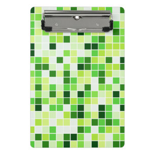 Schwimmbecken, grüne Mosaikfliesen, geometrisches Mini Klemmbrett