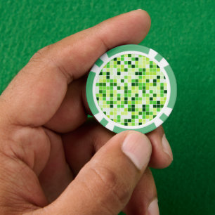Schwimmbecken, grüne Mosaikfliesen, geometrisches Pokerchips