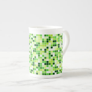 Schwimmbecken, grüne Mosaikfliesen, geometrisches Prozellantasse